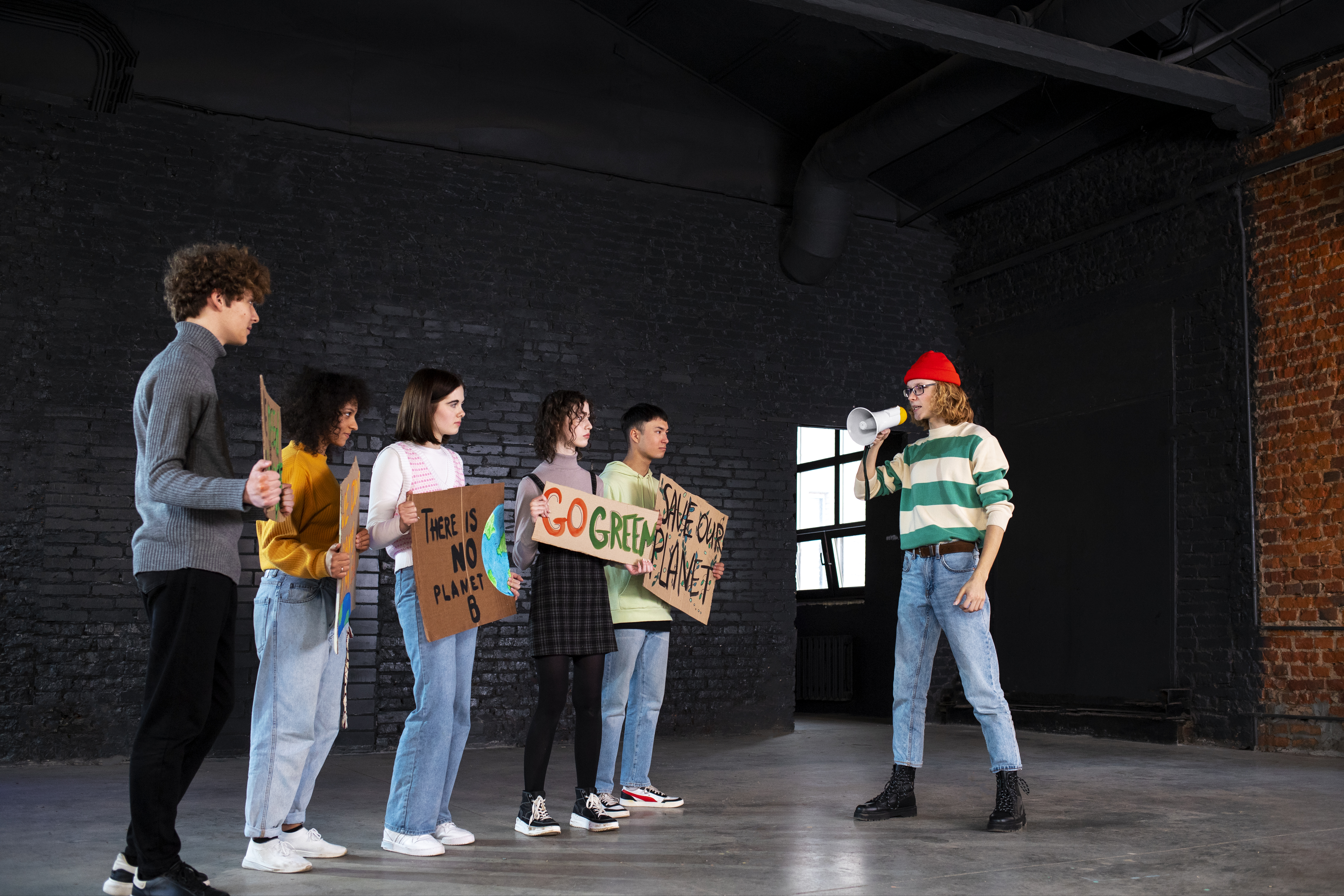 Ragazzi al laboratorio di cinema durante un'attività di gruppo